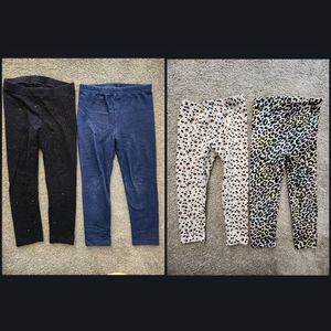 4 pair of toddler girl leggings. Size 3T. Jessica Simpson and Garanimals.